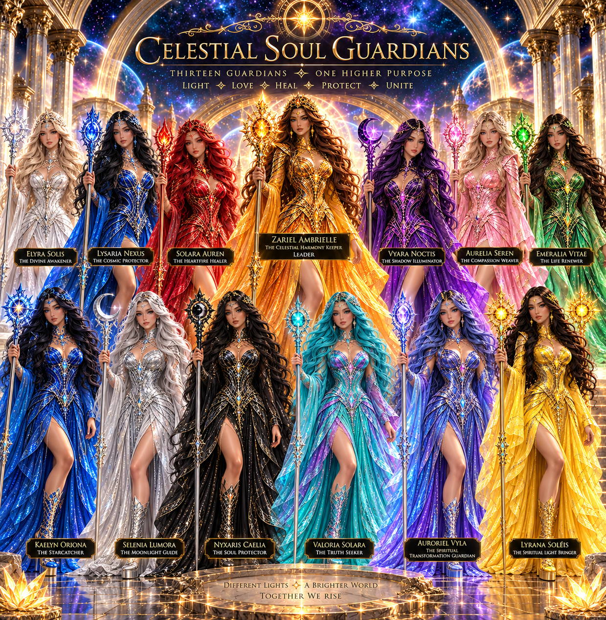 The thirteen Guardians standing together
